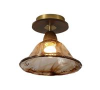 Plafonnier Semi-Encastré, Applique Murale En Verre, Luminaire Vintage Ambré Pour Couloir, Base de 12 Cm, Luminaire Moderne Pour Porche/C