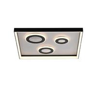 Plafonnier semi-encastré carré à LED intégré, noir, 1 LED 32 W, 2 700-5 000 K, intensité variable