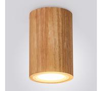 Plafonnier Semi-Encastré En Bois, Applique Murale Vintage En Bois, Plafonnier de Style Ferme, Luminaires Pour Entrée, Balcon Et Placard/Round4000K/20 Cm