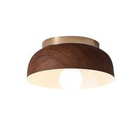 Plafonnier Semi-Encastré Pour Couloir, Luminaire de Style Ferme À Une Lumière, Luminaire En Métal Imitation Bois À Fixer Au Plafond Pour Entrée de Porche/G