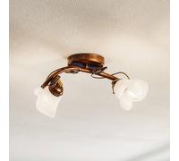 Plafonnier Siena Lamkur, dimmable, marron, Salon / Salle à manger, Métal, Florentin, Plafonnier