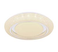 Plafonnier Smart Home avec télécommande Plafonnier Effet Cristal CCT dimmable, App/commande vocale, LED 28W 2200Lm blanc chaud/froid, DxH 48x7 cm