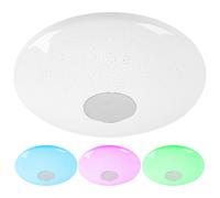 Plafonnier Smart Home RGB LED CCT Lampe de salon Bluetooth App Plafonnier effet étoilé, changement de couleur variable, 1x Smart LED 17W 2700-6500 Kelvin, DxH 38x9,5 cm