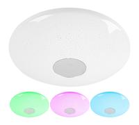 Plafonnier Smart LED dimmable par app Lampe de salon effet étoilé Lampe de chambre, changement de couleur RVB, 17W 2100lm blanc chaud - blanc froid, DxH 38x 9,5 cm