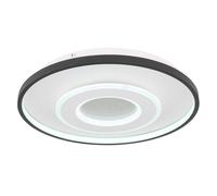 Plafonnier Smart LED Plafonnier à intensité variable avec télécommande Langue App Lampe de salon noire blanche, 36W 1400lm blanc chaud - blanc froid, DxH 48 x 8 cm