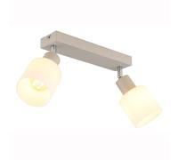 Plafonnier, spot, 2 ampoules, culot E14, orientable, verre opale sablé