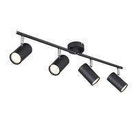 Plafonnier Spot 4 flammes Plafonnier blanc Plafonnier salon avec spots orientables, métal, 4x GU10, LxlxH 56x6x12