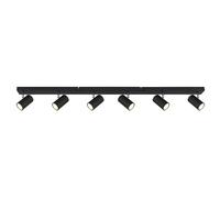 Plafonnier Spot bar Plafonnier 6 flammes Plafonnier salon, plafonnier à spots orientables, métal noir, 6x GU10, LxlxH 115x6x12 cm