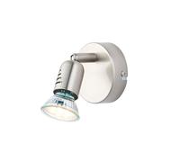 Plafonnier spot chrome satiné Brilliant Loona LED 1 lampe 3000K rond 240lm