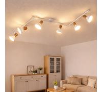 Plafonnier Spot Cuisine Lampe Effet Bois Applique Murale Orientable Blanc H16Cm