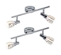 Plafonnier spot de plafond 2 lampes orientable plafonnier de salon 2 spots, métal chromé, 2x G9, LxlxH 36,5x8,5x16 cm, lot de 2