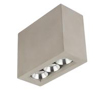 Plafonnier spot de plafond 3 ampoules spot LED lampe de salon lampe de couloir gris béton 6,6 watts 440 lumens 3000 Kelvin blanc chaud, LxlxH 12,2x5,6x10 cm