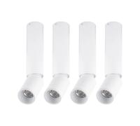 Plafonnier spot de plafond lampe de salle à manger lampe de salon lampe de cuisine, aluminium blanc, spot mobile, 1x LED 8W 502Lm 3000K blanc chaud, H 23 cm, lot de 4