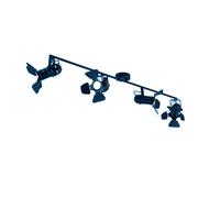 Plafonnier spot de plafond salle à manger spot lumineux plafonniers avec spots de film orientables, métal noir, 4x GU10, télécommande dimmable LED RGB, 3,5W 290Lm 3000K blanc chaud, L 125cm