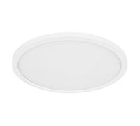 Plafonnier spot de salon lampe de table à manger fonction mémoire IP44 LED 24W blanc opale, rond, 1x LED 24W 2300lm 3000K blanc chaud, DxH 42x2,5 cm