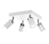 Plafonnier spot en métal blanc chromé 4 lampes mobiles GU10 25x25cm orientable couloir cuisine salon plafonnier scandinave spot