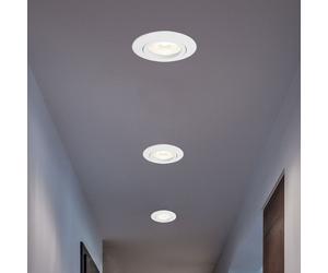 Plafonnier spot encastré plafonnier LED plafonnier blanc, 3W 230lm blanc chaud, DxH 8,2 x 7,5 cm, lot de 3