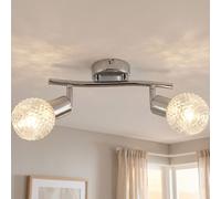 Spot grandiose à 2 lampes pour sous-sol verre chromé blanc cuisine Globo KEITH 541006-2
