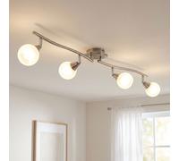 Plafonnier chromé Spot lampe de salon Plafonnier, spot orientable, 4x GU10, LxH 90 x 19 cm