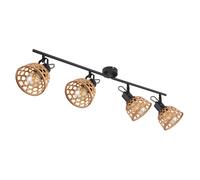 Plafonnier Lumière pour Salle à Manger Bambou Braun Pivotant E27 L 80 CM