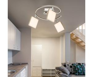 Plafonnier spot rond dimmable, 3 spots orientables, métal, 3 LED 6 W, 400 lm, blanc chaud, D x H 28 x 18,8 cm