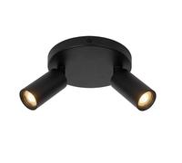 Plafonnier spot rond double noir orientable 2x MR11 35W