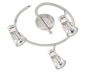 Plafonnier, spot, spot, luminaire de salon rond, 3 flammes, spot mobile, acier, LED 3W 690Lm blanc chaud, DxH 42x17cm