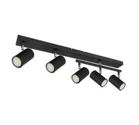 Plafonnier spots plafonnier noir GU10 5 flammes plafonnier orientable GU10, métal, 5x GU10, LxlxH 70x35x17 cm