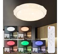 Plafonnier Sternenhimmeleffekt Intensité Variable Télécommande Blanc RGB LED