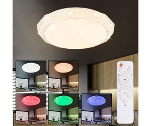 Plafonnier Sternenhimmeleffekt Intensité Variable Télécommande Blanc RGB LED