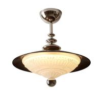 Plafonnier Style Rétro Français, Structure En Acier Au Carbimitation Noyer, Abat-Jour Moulé Par Rotation En Pe, Forme Soucoupe Volante, Luminaire/Lampe Idéal Pour Chambre, Bureau, Maison
