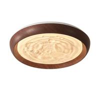 Plafonnier Style Rétro Moderne, Finition Bois Noyer, Abat-Jour Texturé Effet Cratère Lunaire, Plafond, Montage Encastré, Semi-Encastré, Luminaire Suspendu Pour Chambre, Bureau, Maison (50 Cm)/15,75 Po