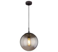 Plafonnier suspendu avec boule de verre lampe de table à manger salon lumière boule de verre fumé suspension, 1x E27, IP20, DxH 25x120cm, chambre