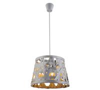 Plafonnier suspendu design gris sommeil chambre d'amis textile abat-jour Globo 15224