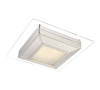 Plafonnier suspendu, éclairage LED, plafonnier, chrome miroir, finition satinée, carré, 12 watts, LxlxH 23x23x10 cm