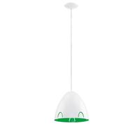 Plafonnier suspendu en métal, plafonnier suspendu vert blanc, 1x LED E27, 27,5x110cm, chambre à coucher, salon