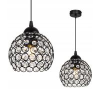 Plafonnier Suspendu LED - Light Home - Cristal - Noir - Hauteur Réglable - Style Moderne