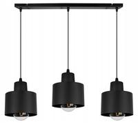 Plafonnier suspendu Panta Light-Home - Lustre de plafond moderne pour chambre salon et cuisine style loft industriel - pour 3 ampoules E27 - Abat-jour en métal - Noir