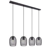 Plafonnier suspendu spot télécommande tresse lampe suspension noire dimmable dans un ensemble comprenant des ampoules LED RVB