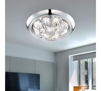 Plafonnier Suspension Chrome K9 Cristaux Clair Lampe de Salon Luminaire Cuisine
