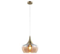 Plafonnier suspension laiton antique salon salle à manger éclairage rétro lampe suspendue en verre ambre