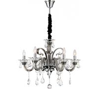 Plafonnier Suspension Lampe Lustre Métal Chrome Verre Cristaux Salle à manger