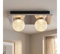 Plafonnier Suspension Lampe Salle à Manger Verre Argent Cuisine Bille LED