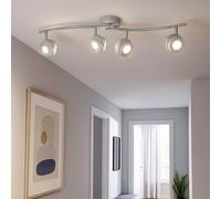 Plafonnier Suspension Lampe Spot Mobile Gris Antique Couloir 4 à Flammes LED