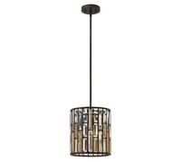 Plafonnier suspension lampe suspension cristaux acier perles d'ambre D 26 cm