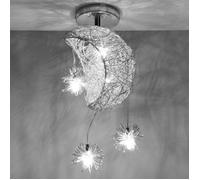 Plafonnier suspension - Lune Étoiles - Aluminium gris - E27 60W - Pour chambre d'enfant