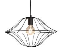 Plafonnier suspension noir salon salle à manger éclairage rétro cage treillis luminaire suspendu