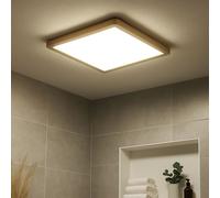 Salle de bain Lampe LED Plafonnier laiton IP44 Panneau LED, 3 niveaux par interrupteur mural, rétro-éclairage, 24W 2300Lm blanc chaud, LxH 42x2,5 cm