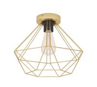 Plafonnier TARBES E27 1X60W en acier laiton brossé D325mm