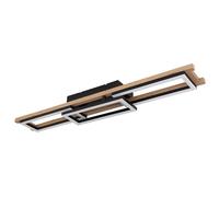 Plafonnier télécommandé en bois salon plafonnier dimmable plafonnier pivotant, CCT, 1x LED 30W 1800Lm, LxlxH 100x13,5x11cm